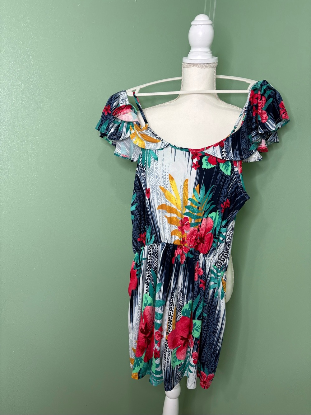 Floral Off-Shoulder Romper in Multi - Picture 2 of 10